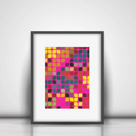 Pink Retro Mosaic